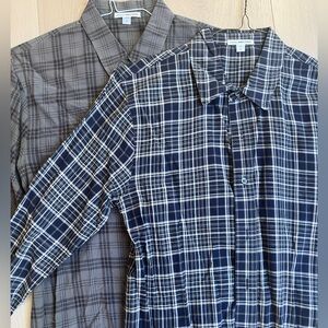 Lot Of 2 James Perse Men’s Plaid Cotton Lightweight Shirts - Size 1 Small